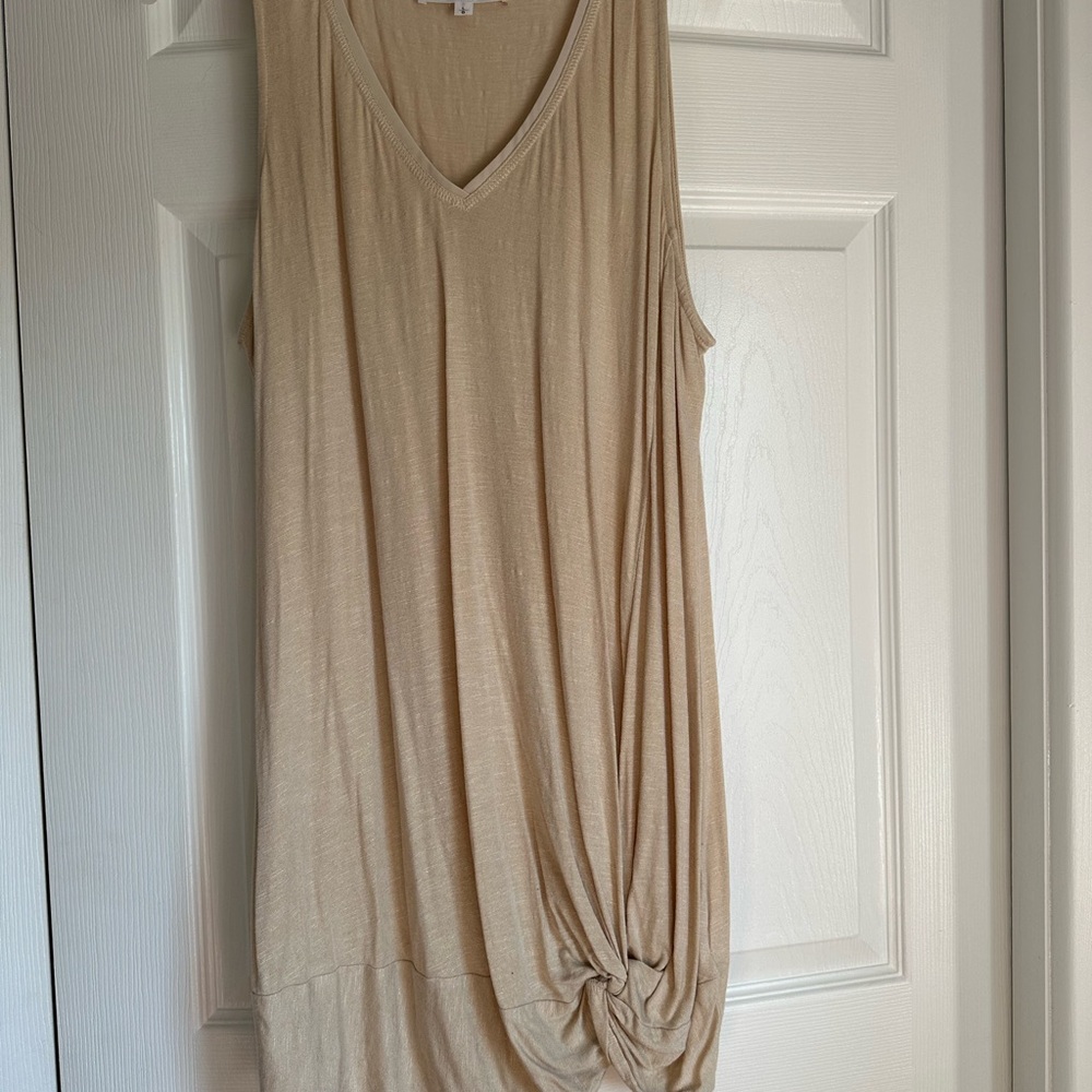 Cleo Tan Knotted Tank Top